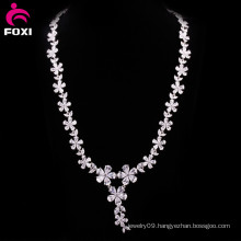 Hot Fashion Flower Design Zircon Women Necklace